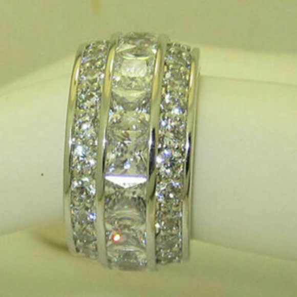 NWT infinity ring white gold plate eternity cz - Picture 3 of 6